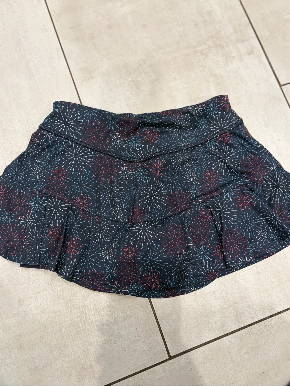 all in motion girls Navy Firework Print Mini Skirt skort 6/7